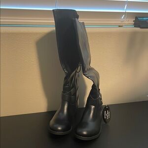 STYLE & CO Madixe Knee High Riding Boots, Regular Calf, Women’s 6.5M, Black